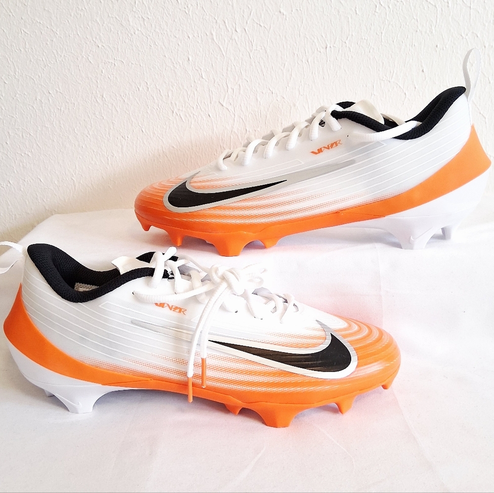 Nike Vapor Speed 3 White Orange Football Cleats - Picture 10 of 11